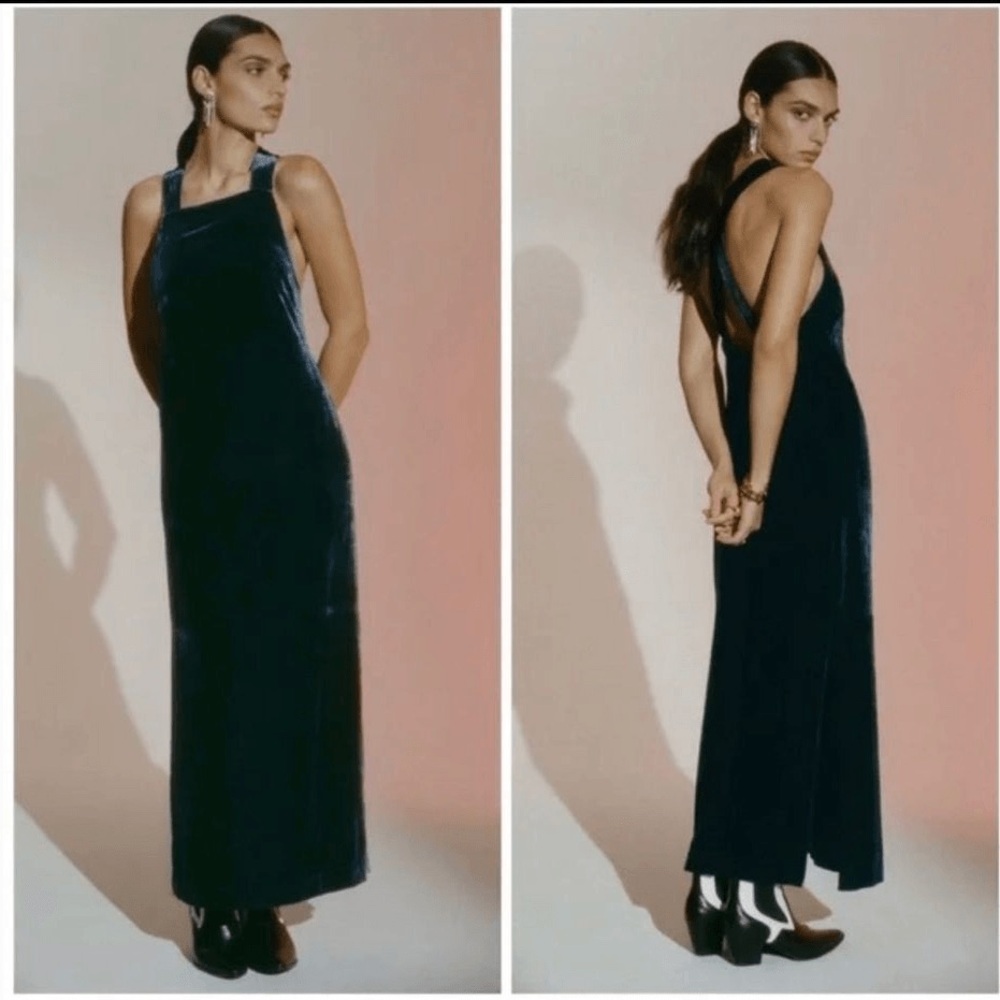Anthropologie Velvet Halter Maxi Dress size M